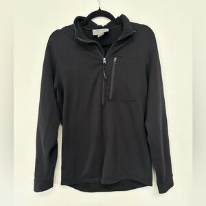 Simms Fishing black Quarter Zip Pullover Fleece Sweatshirt with chest zip pocket